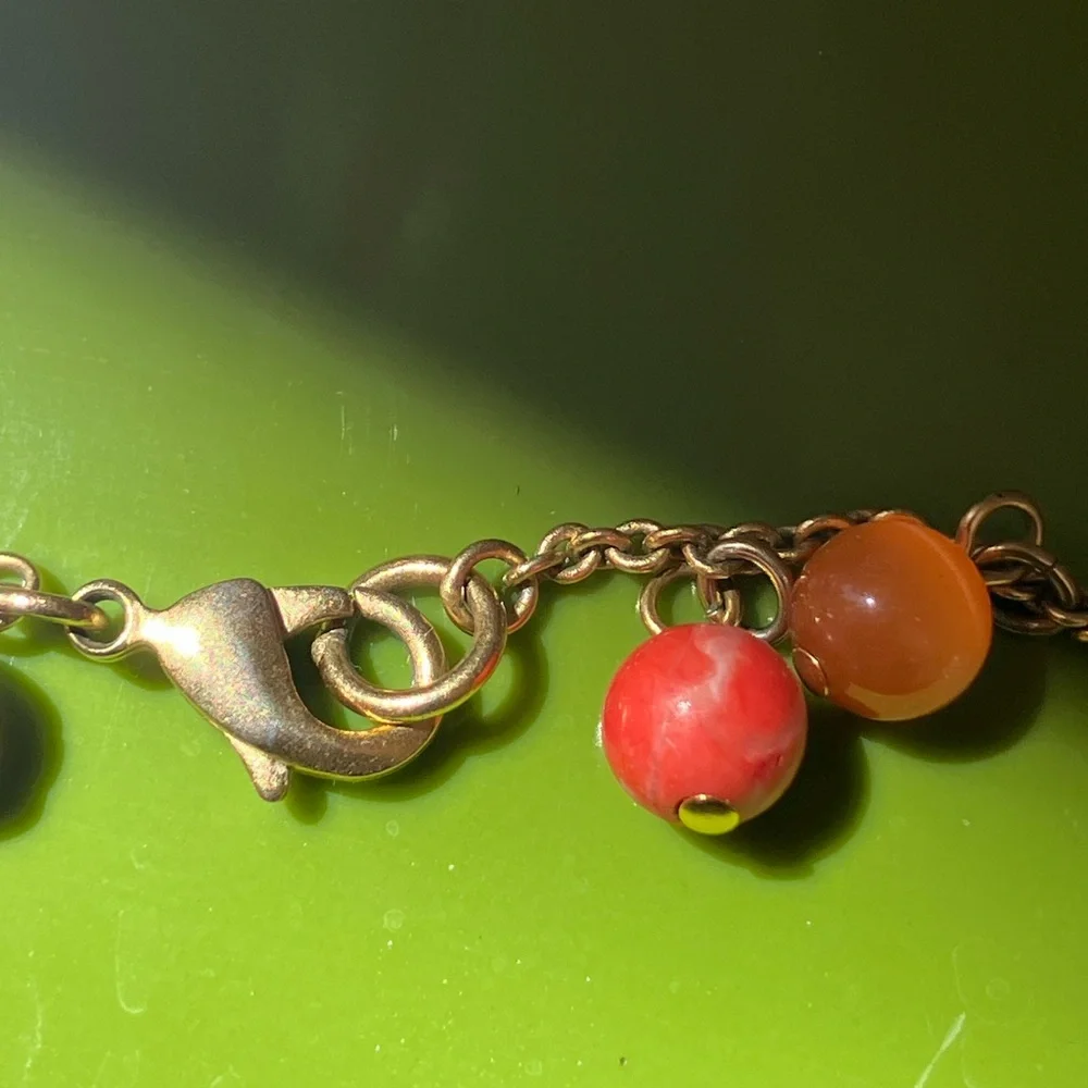 Ralph Lauren Gold Tone Beaded Necklace with Elegant Design